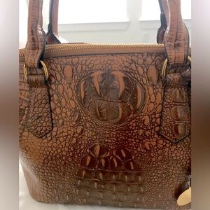 Crocodile Pebbled Handbag Purse Brown  Final Sale